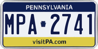 PA license plate MPA2741