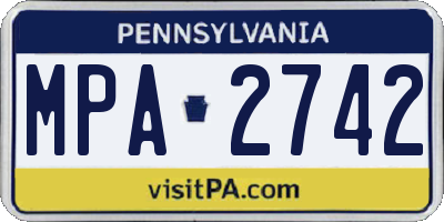 PA license plate MPA2742