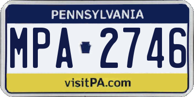 PA license plate MPA2746