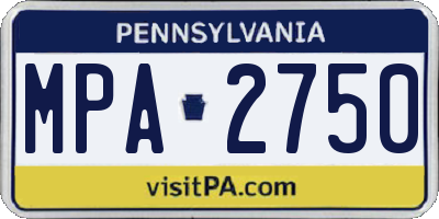 PA license plate MPA2750