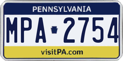 PA license plate MPA2754