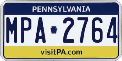 PA license plate MPA2764