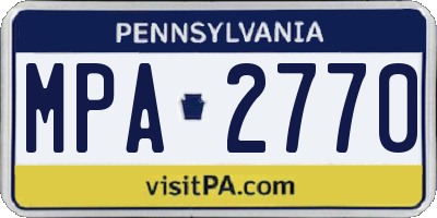 PA license plate MPA2770