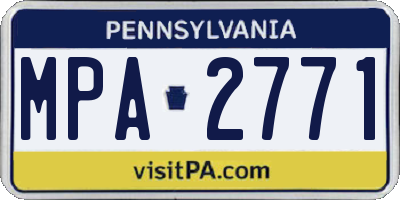 PA license plate MPA2771