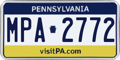 PA license plate MPA2772