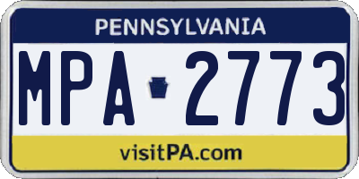 PA license plate MPA2773