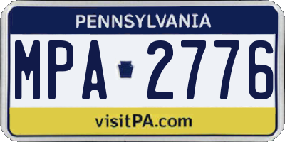 PA license plate MPA2776