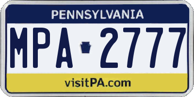 PA license plate MPA2777