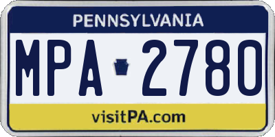 PA license plate MPA2780