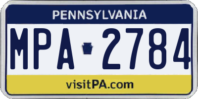 PA license plate MPA2784