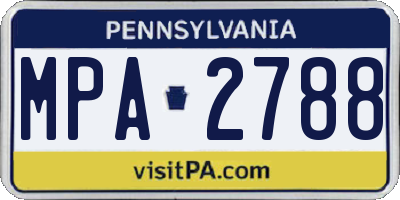 PA license plate MPA2788