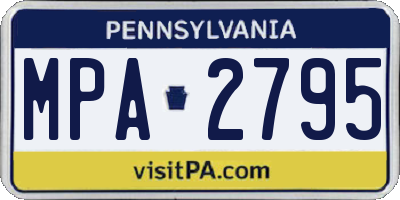 PA license plate MPA2795