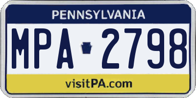 PA license plate MPA2798
