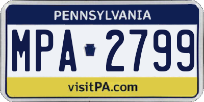 PA license plate MPA2799