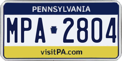 PA license plate MPA2804