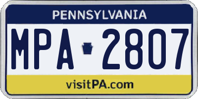 PA license plate MPA2807