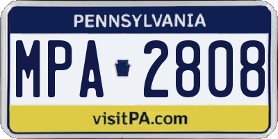 PA license plate MPA2808