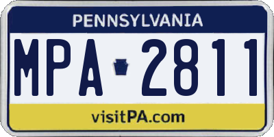 PA license plate MPA2811