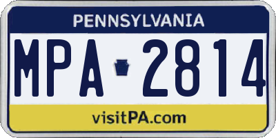 PA license plate MPA2814