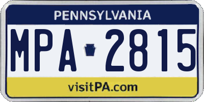 PA license plate MPA2815