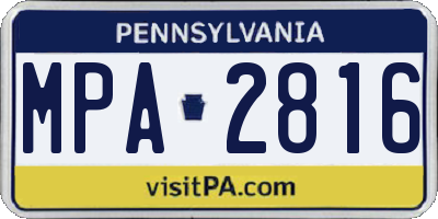 PA license plate MPA2816