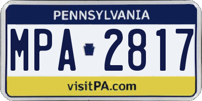 PA license plate MPA2817