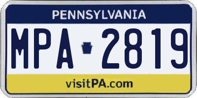 PA license plate MPA2819