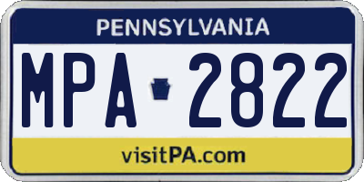 PA license plate MPA2822