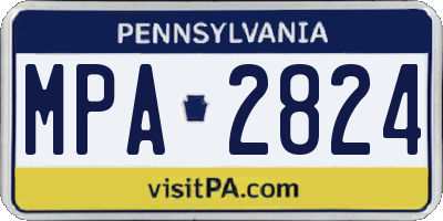 PA license plate MPA2824