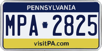 PA license plate MPA2825