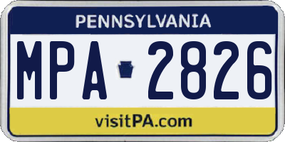 PA license plate MPA2826