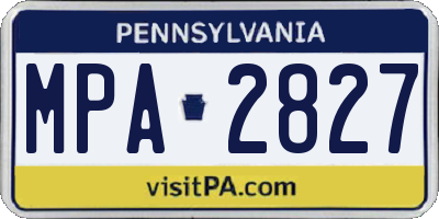 PA license plate MPA2827