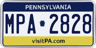 PA license plate MPA2828