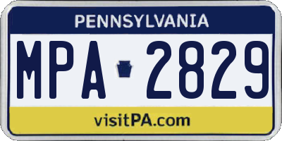 PA license plate MPA2829
