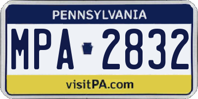PA license plate MPA2832