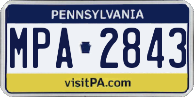 PA license plate MPA2843