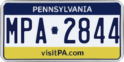PA license plate MPA2844