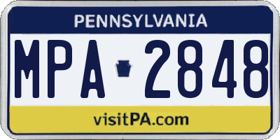 PA license plate MPA2848