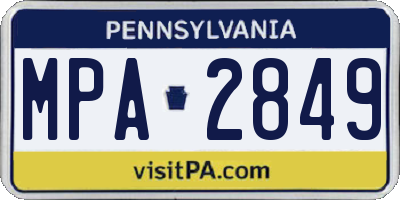 PA license plate MPA2849
