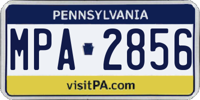 PA license plate MPA2856