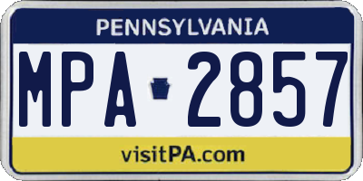 PA license plate MPA2857