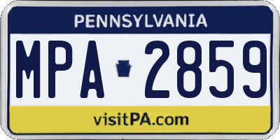 PA license plate MPA2859
