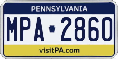 PA license plate MPA2860