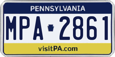 PA license plate MPA2861