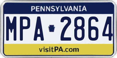 PA license plate MPA2864
