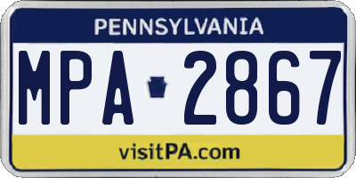 PA license plate MPA2867