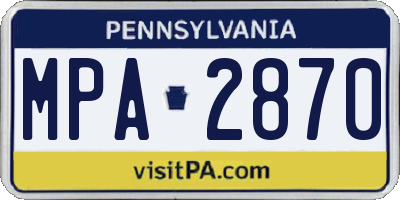 PA license plate MPA2870