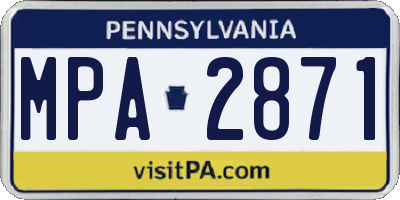 PA license plate MPA2871