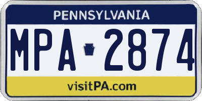 PA license plate MPA2874