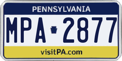 PA license plate MPA2877